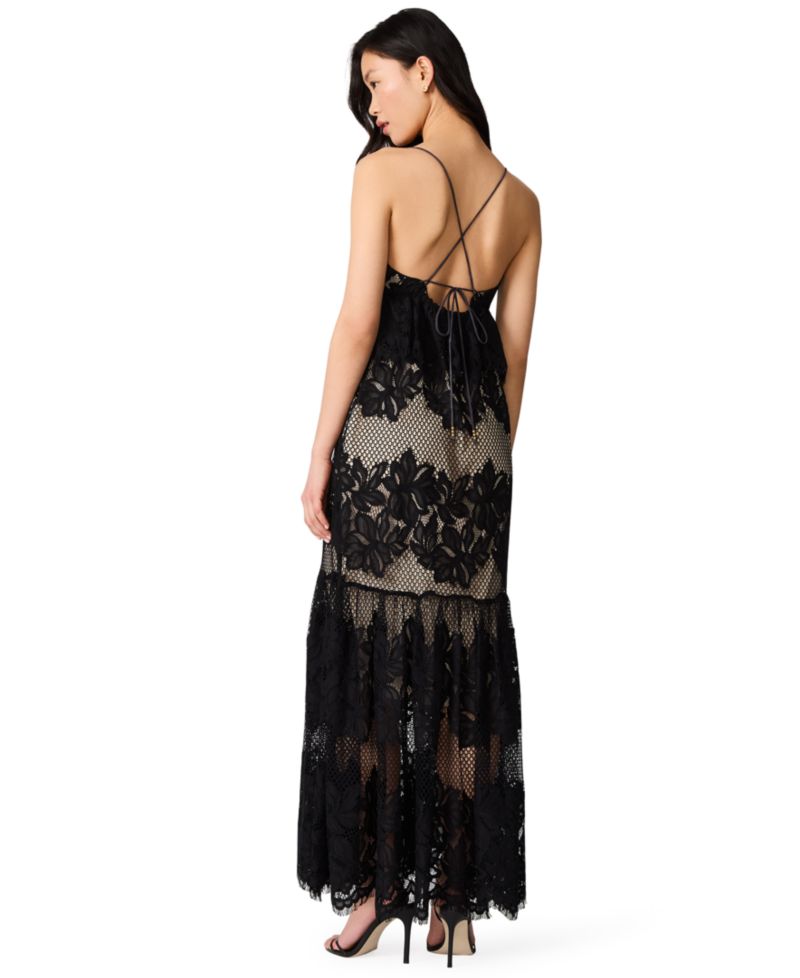V-Neck Peplum Lace Dress