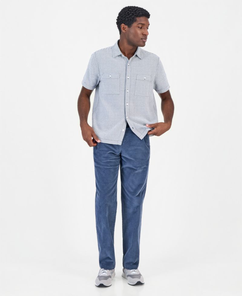 Men's Lawrence Short-Sleeve Dobby Plaid Shirt