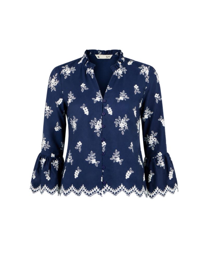 Women's Fluted Sleeves V-Neck Shirt
