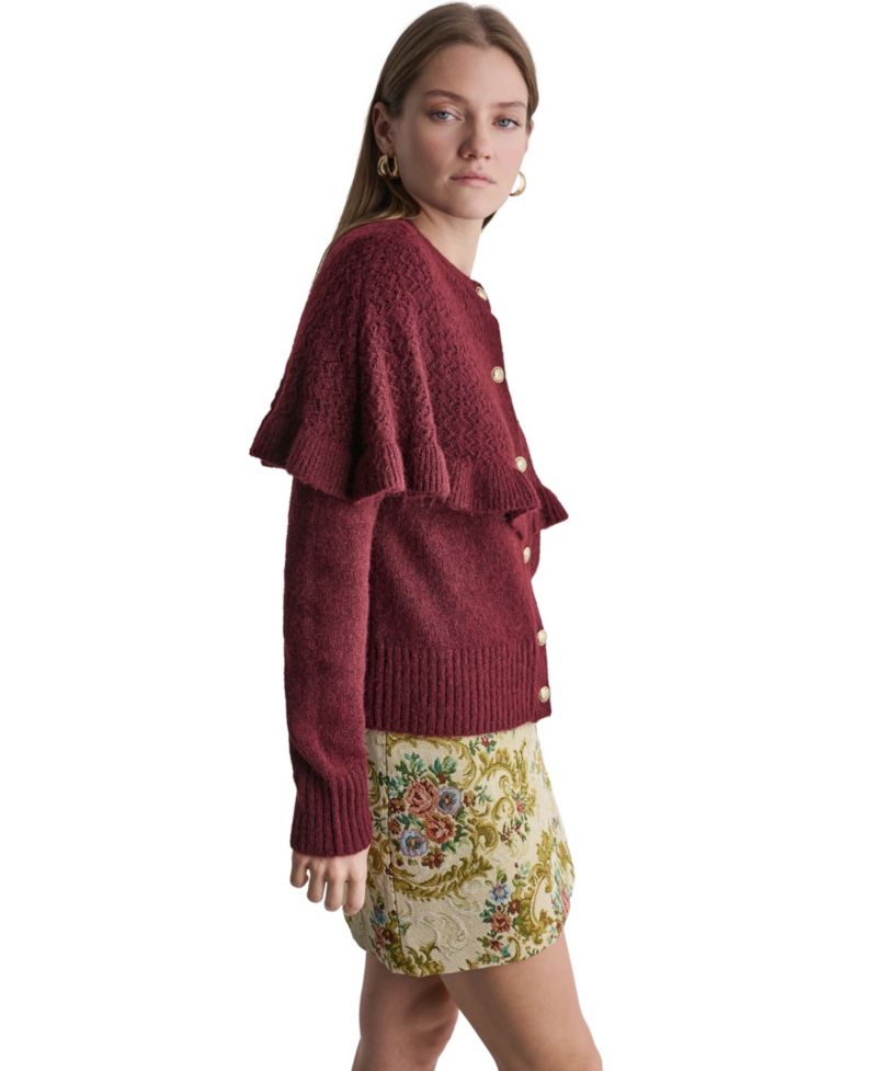 Women's Caped Pointelle Cardigan