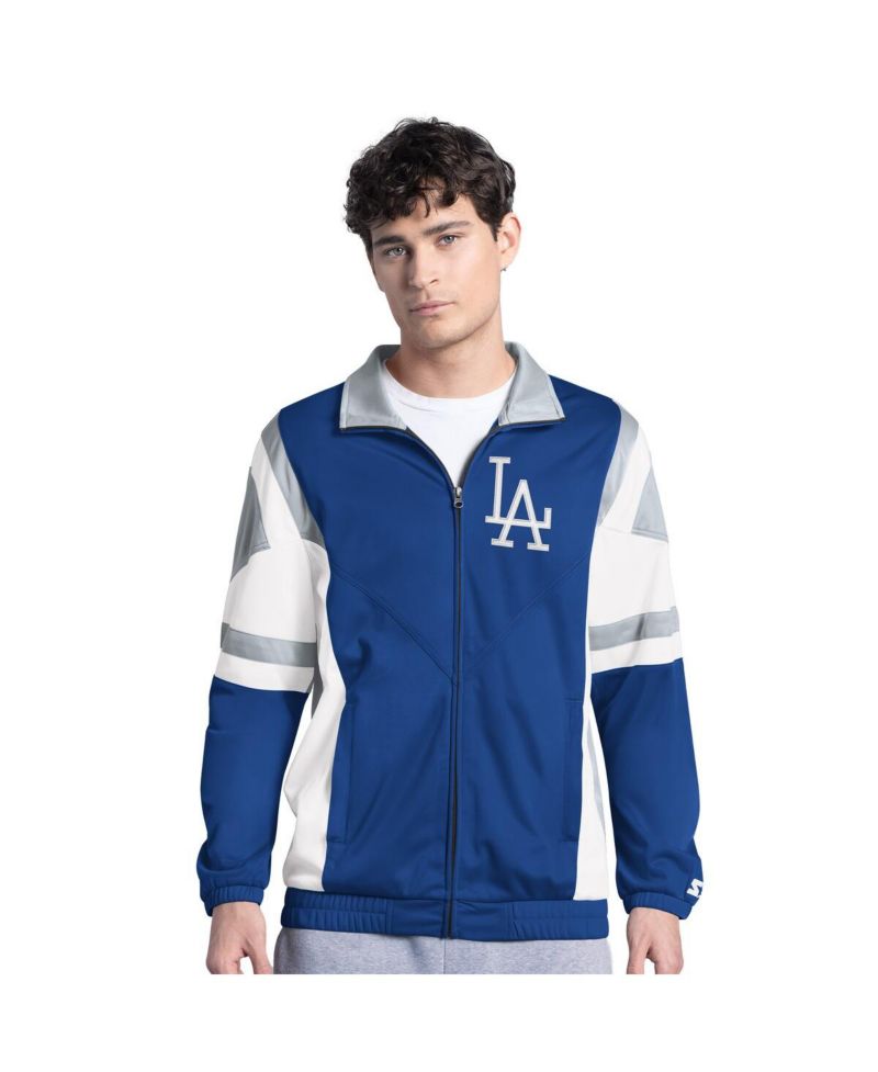 Men's Royal/Gray Los Angeles Dodgers Contender Tricot Full-Zip Track Jacket