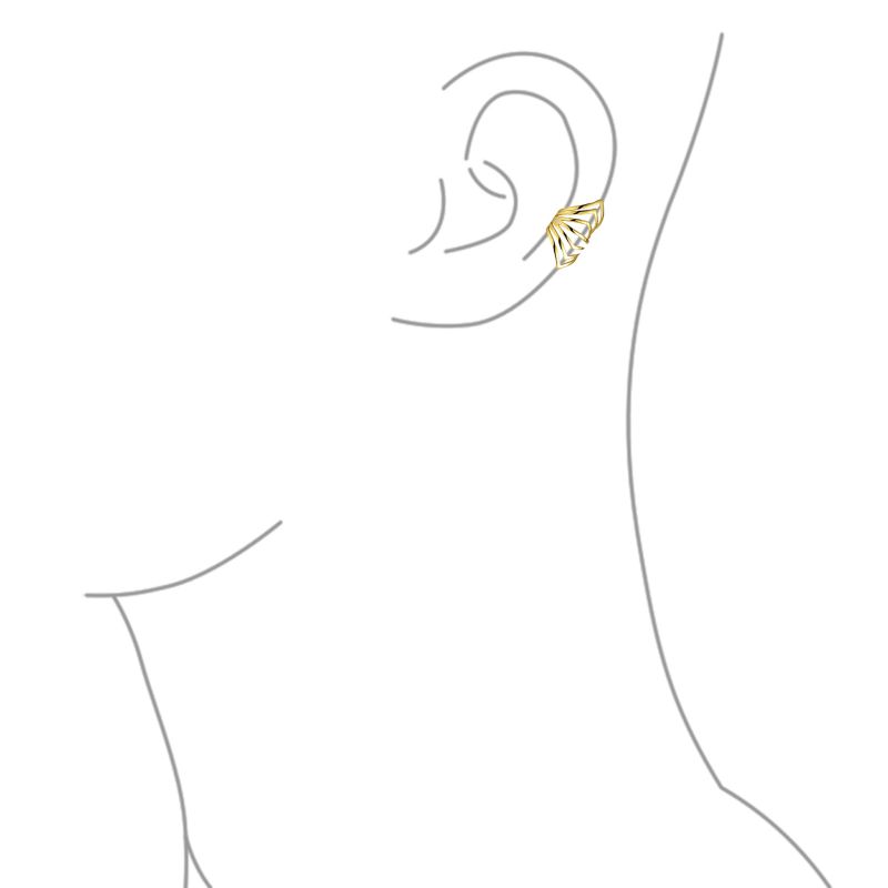 Chevron Silver Ear Cuff Cartilage Clip Helix .925 Sterling Silver