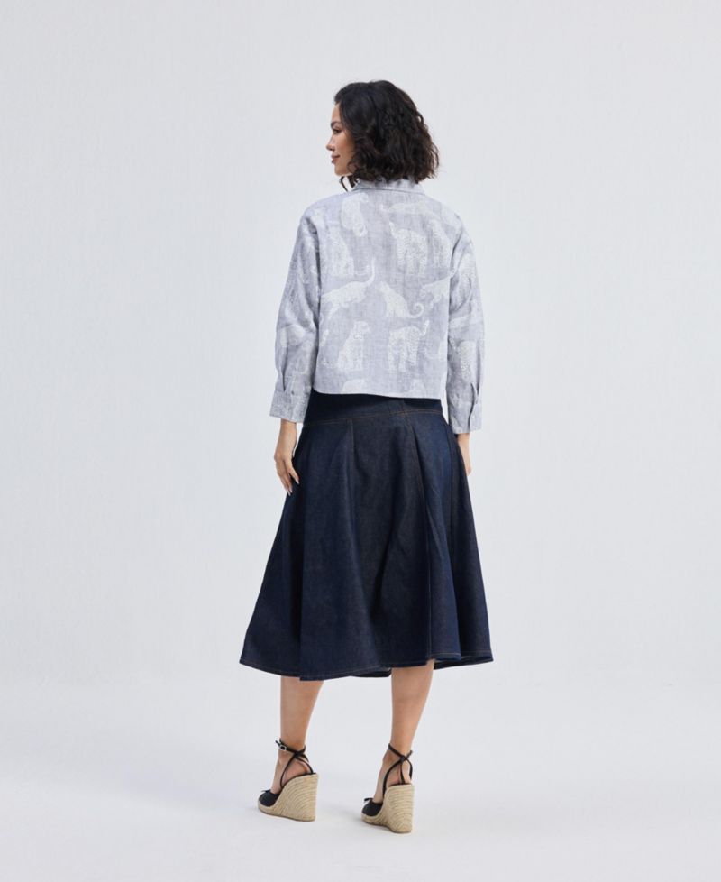 Women's Oversized Boxy-fit Shirt in Animal Print