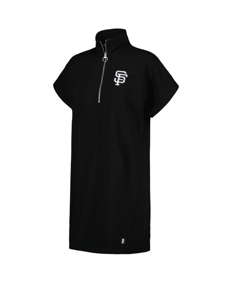 Women's Black San Francisco Giants Emily Quarter-Zip Sneaker Dress