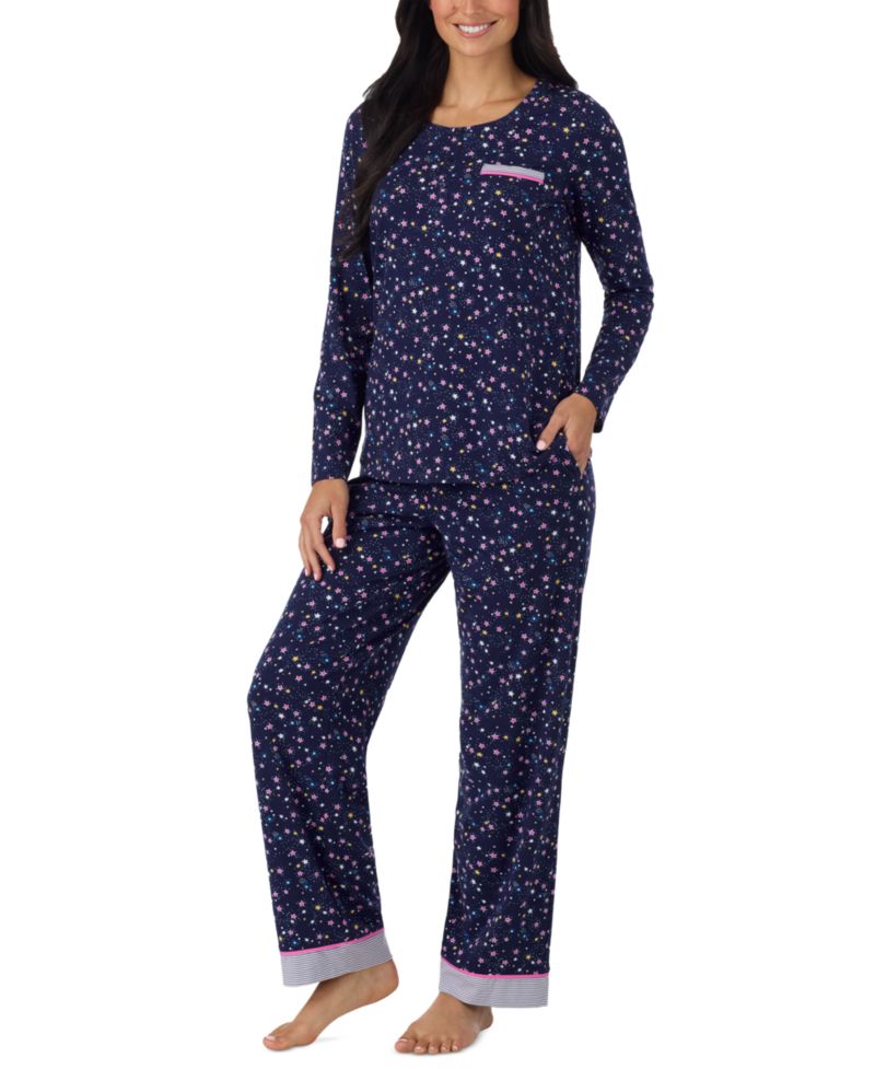 Women's Long-Sleeve Crewneck Print Pajama Set