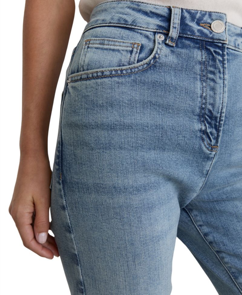Women's Isabel Light-Wash Mid-Rise Slim-Leg Jeans