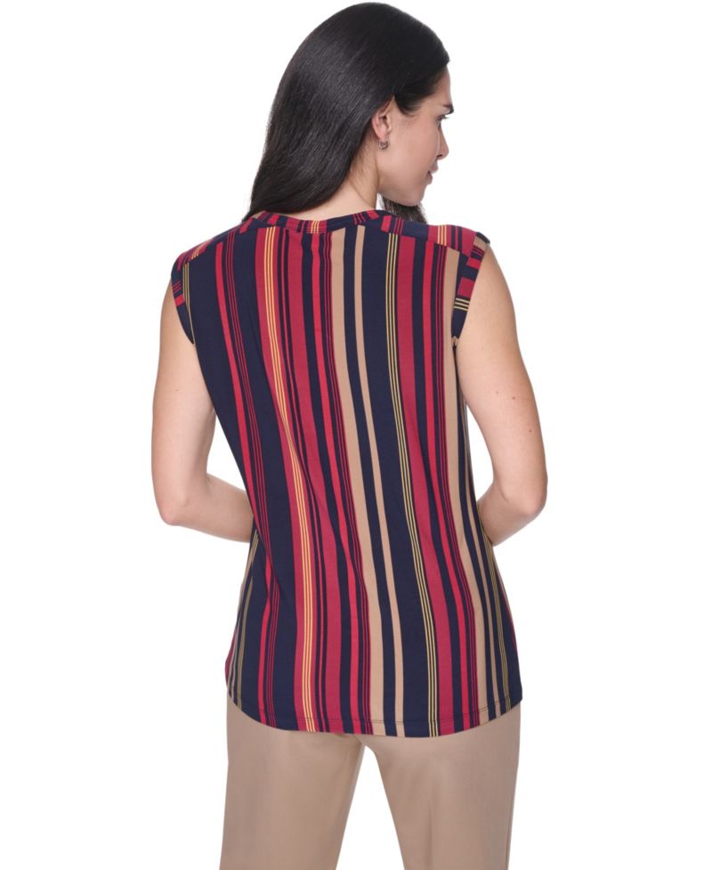Women's Striped Pull-On Crewneck Top