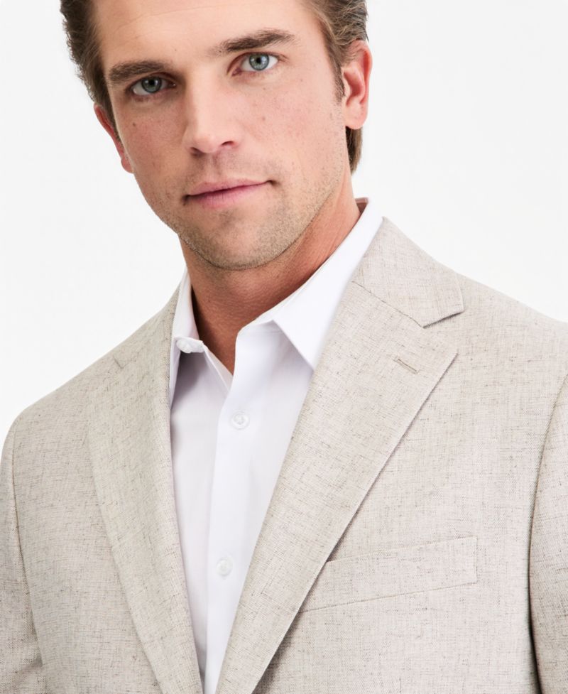Men's Classic-Fit Tan Texture Suit Separate Jacket