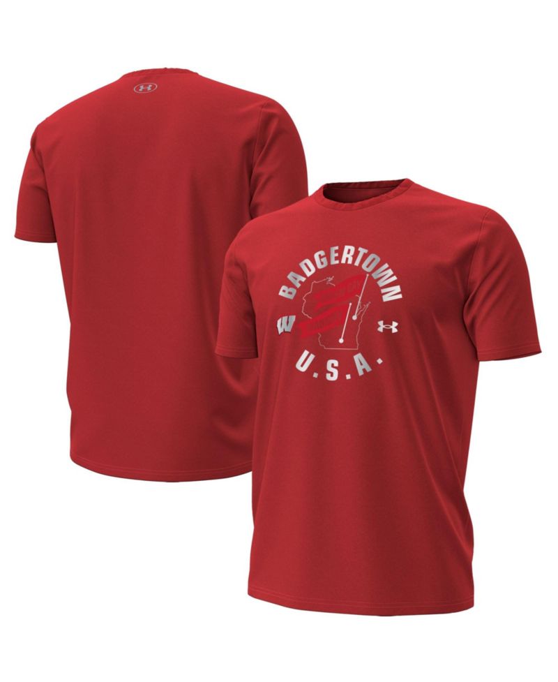 Men's Red Wisconsin Badgers 2026 Lambeau Field Collection Badgertown Performance T-Shirt