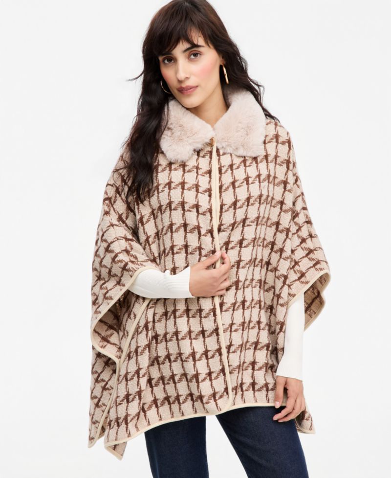 Women's Houndstooth Chenille Topper