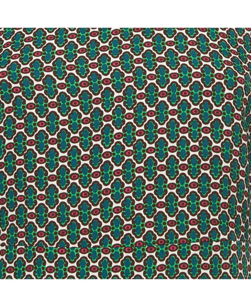 Women's Green Printed Crepe Midi Dress