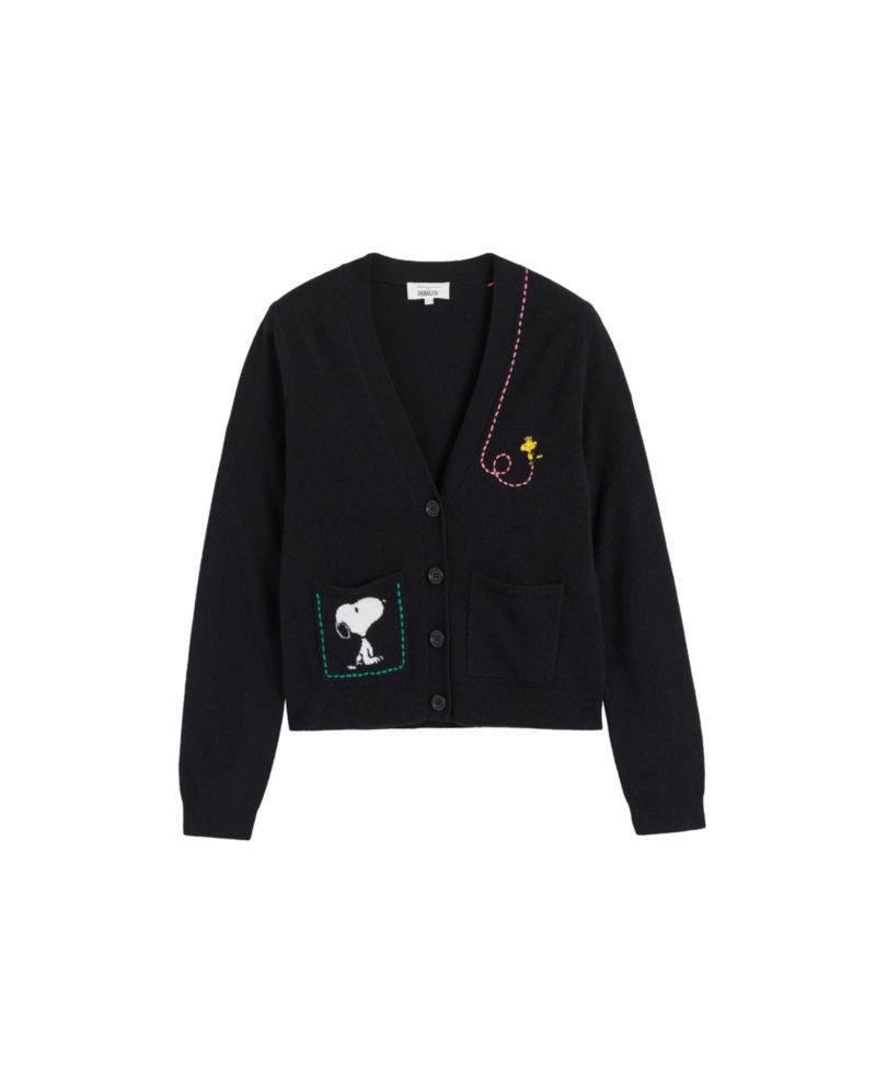 Women's Wool-Cashmere Snoopy Pocket Cardigan