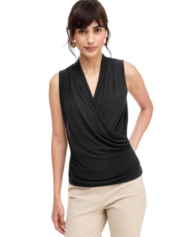 Women's Mesh Surplice Tank