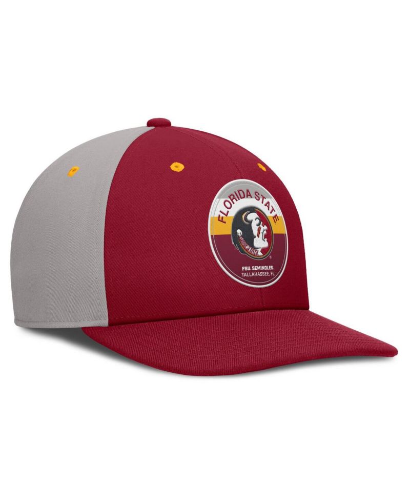 Men's Garnet/Gray Florida State Seminoles Prep Pro Performance Snapback Hat