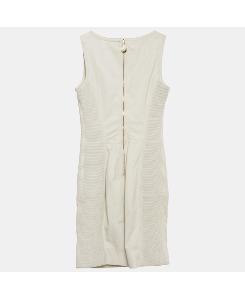 Women's Collection White Leather Sleeveless Mini Dress