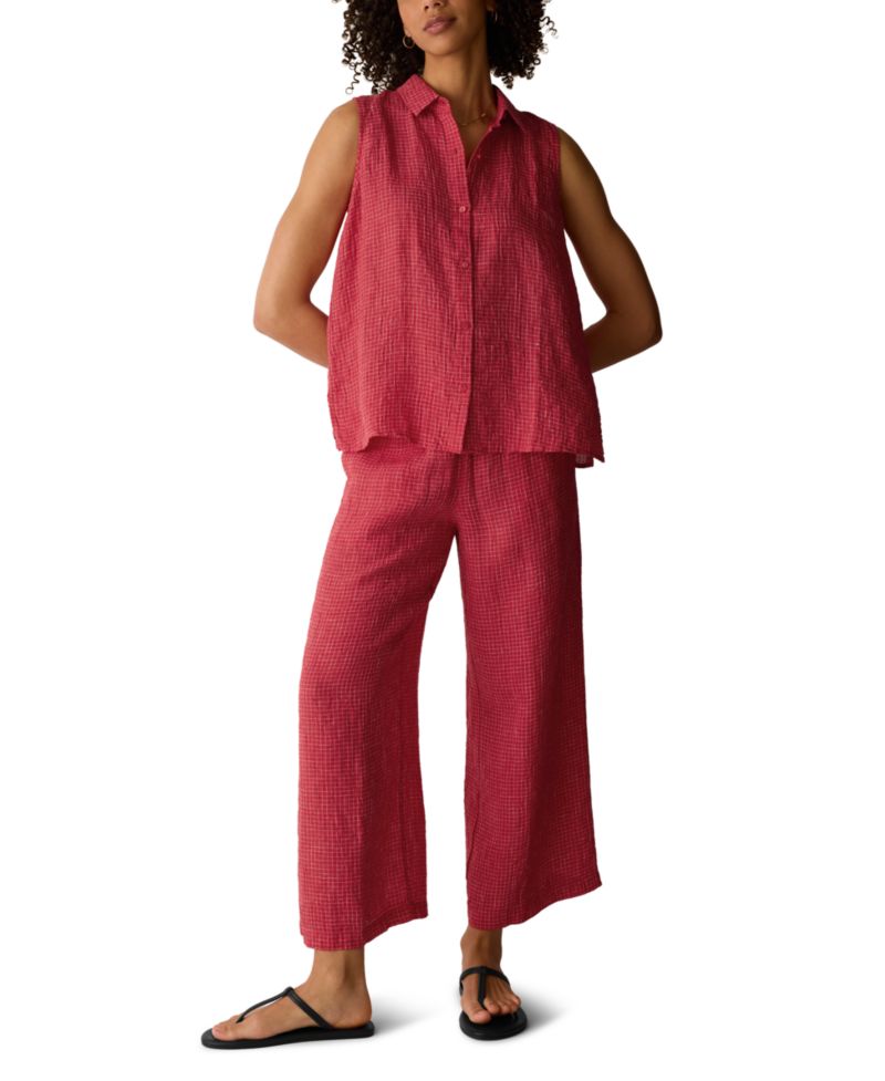 Women's Sleeveless Collared Shirt