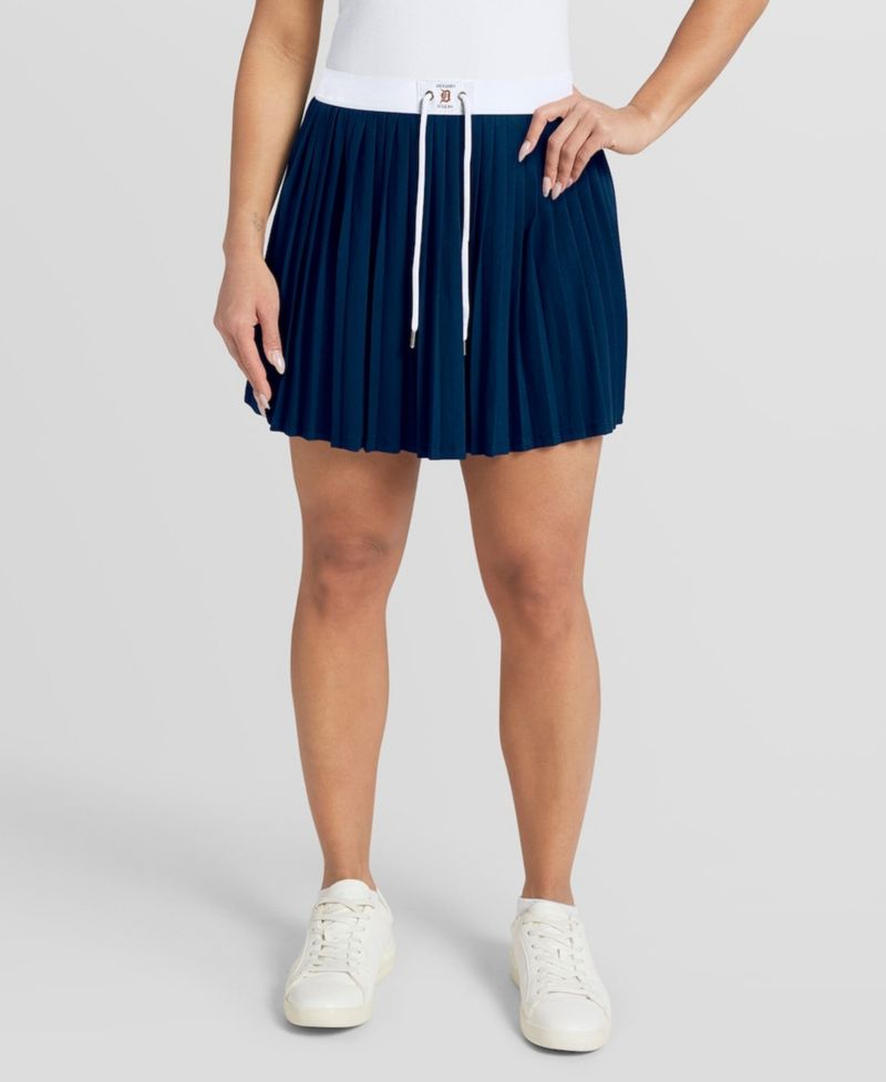 Women's Navy Detroit Tigers Pleated Skort