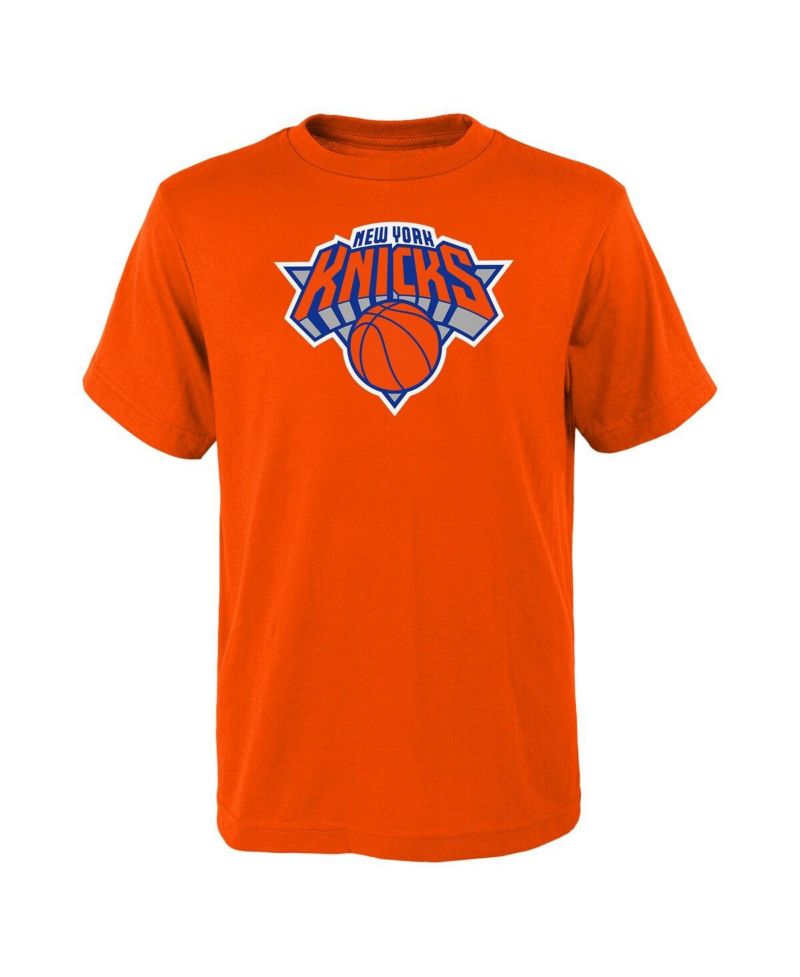 Big Boys and Girls Orange New York Knicks Primary Logo T-Shirt