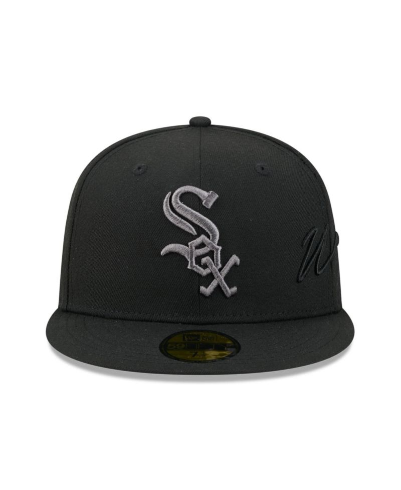 Men's Black Chicago White Sox Side Script 59FIFTY Fitted Hat