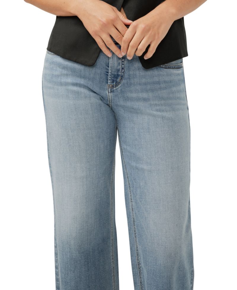 Women's Suki Mid Rise Curvy Fit Wide Leg Jeans