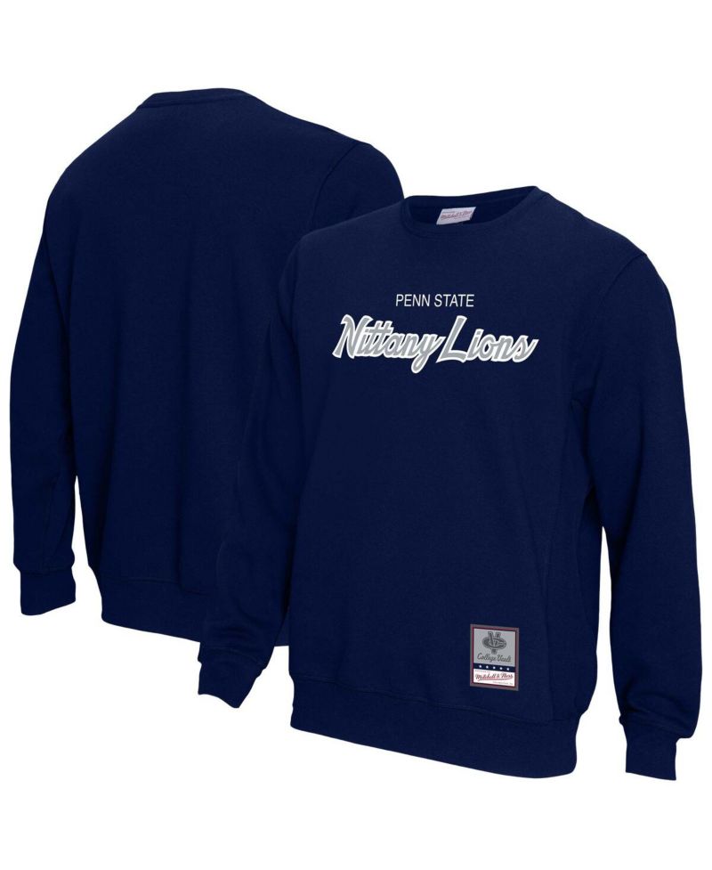Men's Navy Penn State Nittany Lions Elite Script Pullover Sweatshirt