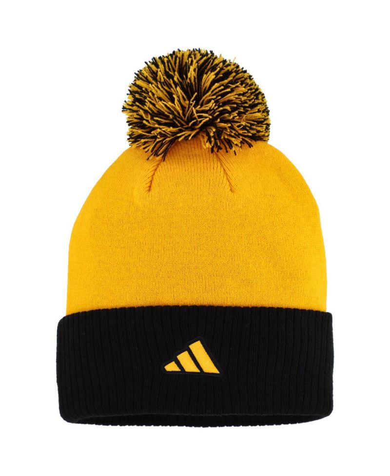 Women's Gold Pittsburgh Penguins Laurel Cuffed Knit Hat with Pom