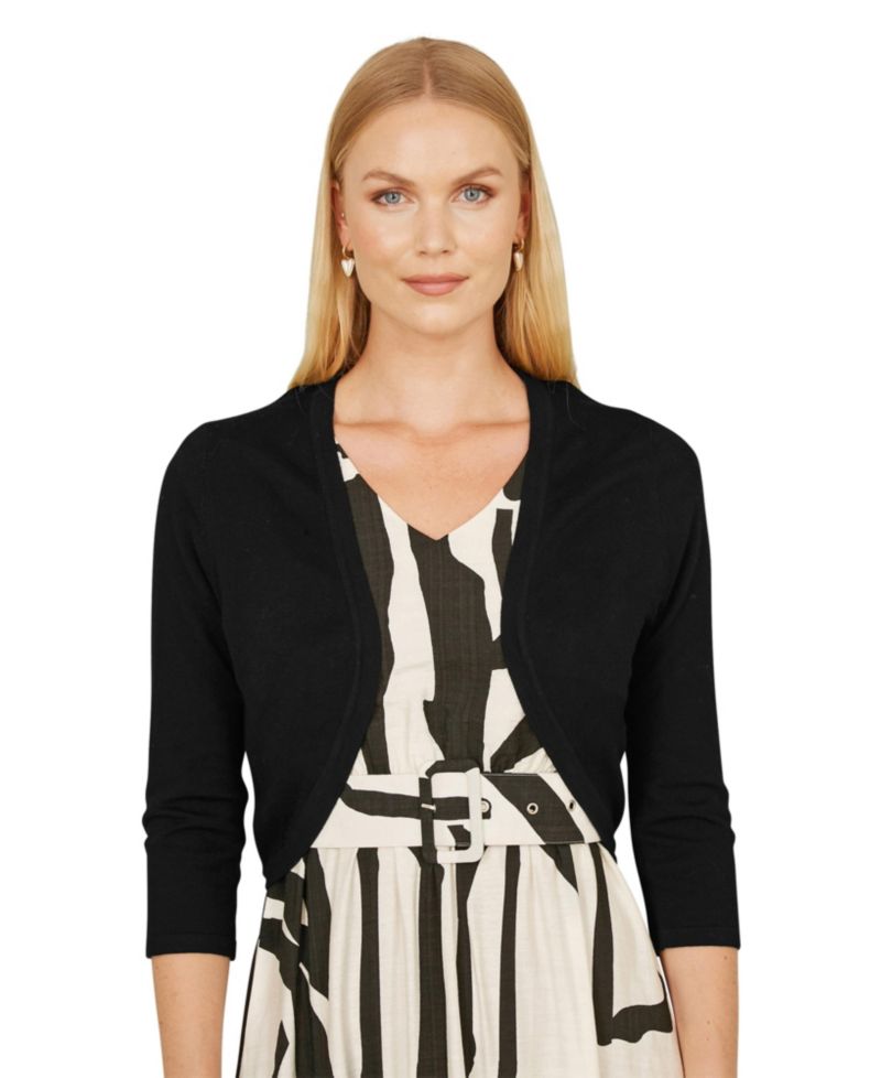 Women's 3/4 Sleeve Knitted Curve Bolero