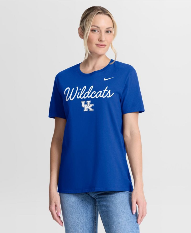Women's Royal Kentucky Wildcats Script Mantra Logo T-Shirt