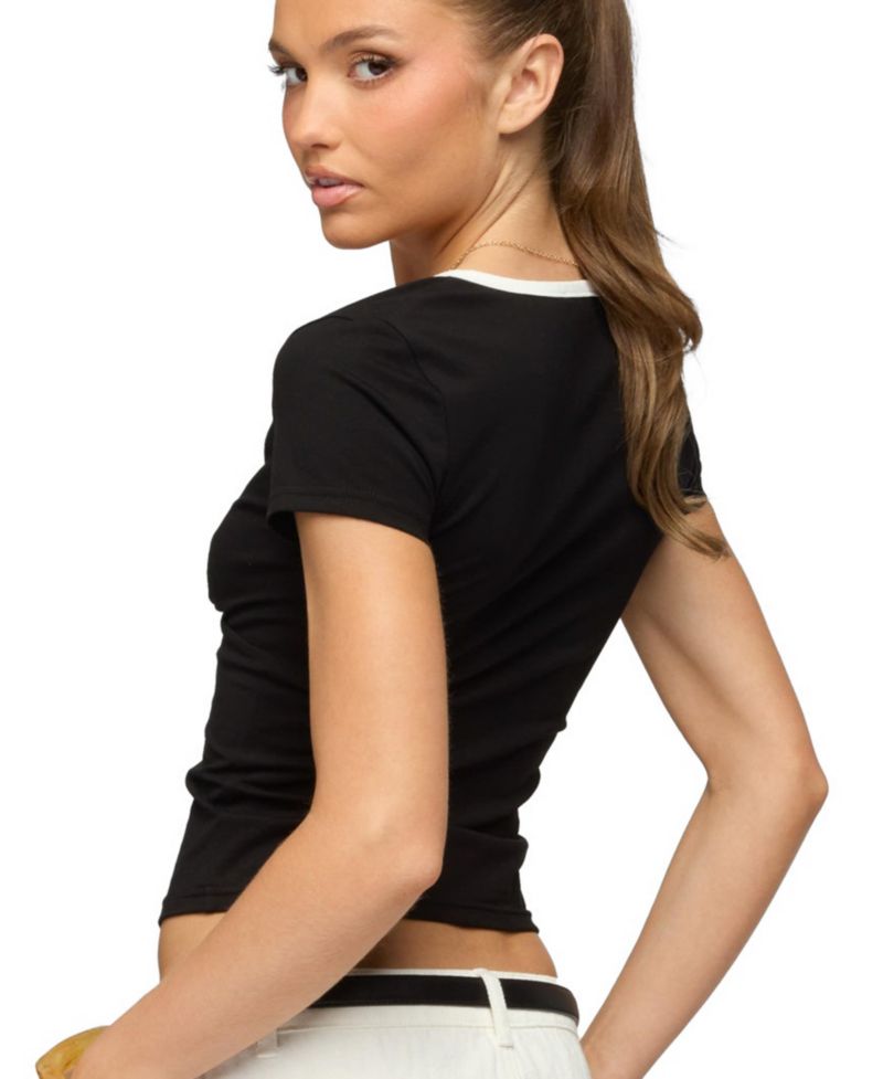 Women's Yulenna Contrast V Neck Top