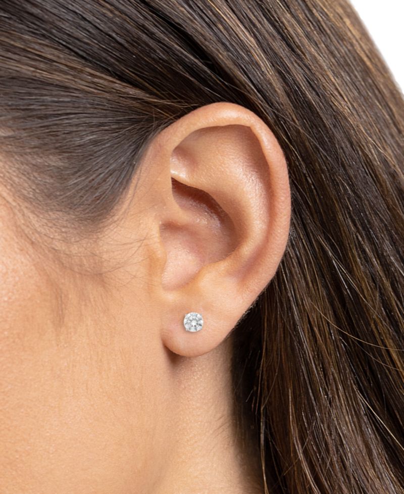 2-Pc. Set Cubic Zirconia Halo & Stud Earrings in Sterling Silver