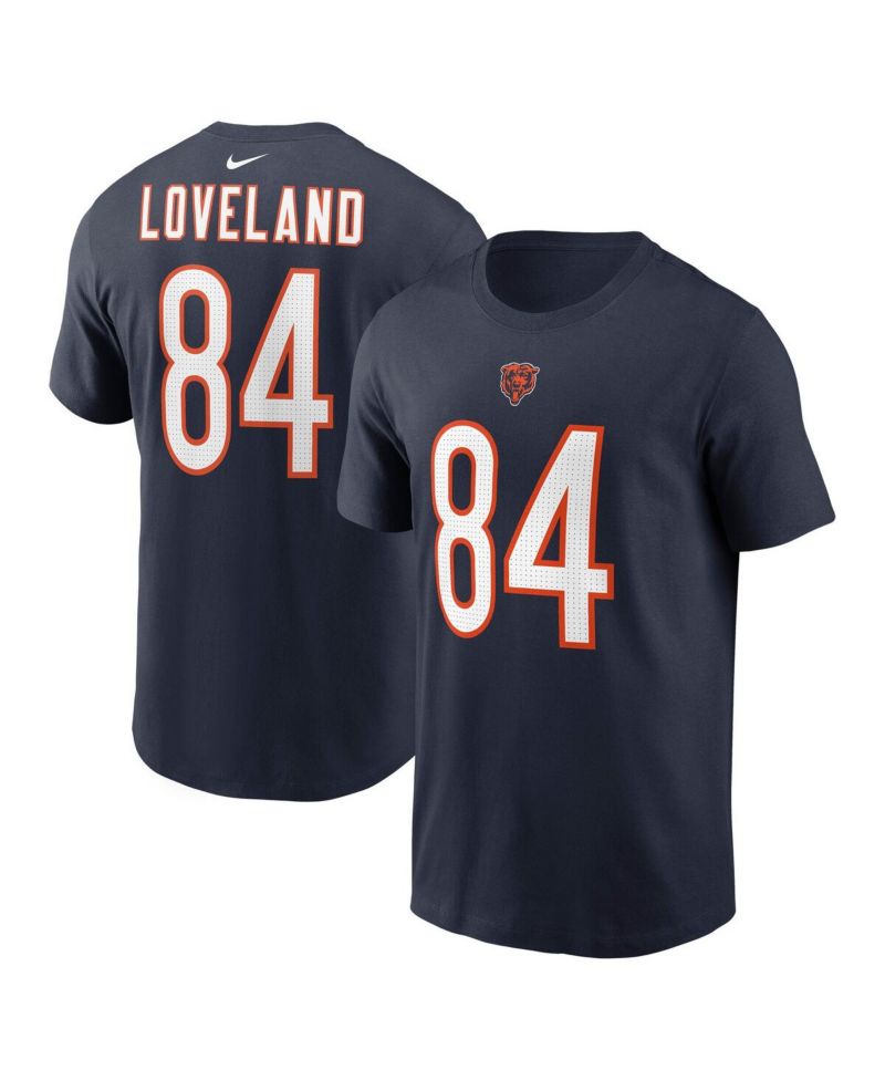 Men's Colston Loveland Navy Chicago Bears Name & Number T-Shirt