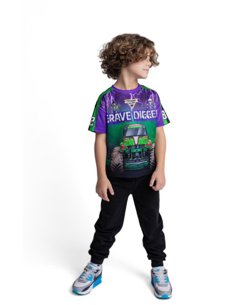 Boys' 4-20 Grave Digger Athletic T-Shirt and Joggers, 2-Piece Set