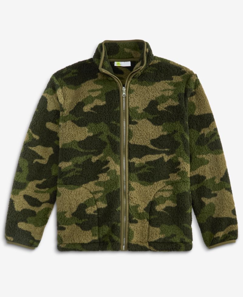Boys' XS-XL Printed Faux-Sherpa Jacket