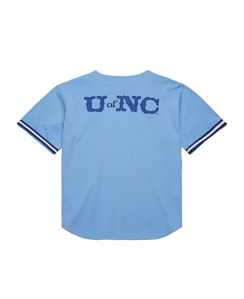 Men's Carolina Blue North Carolina Tar Heels Game Time Vintage Mesh Button Front Jersey
