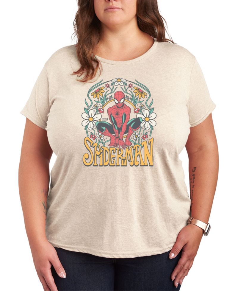 Plus Size Marvel Spider-Man Graphic Crew Neck Tee