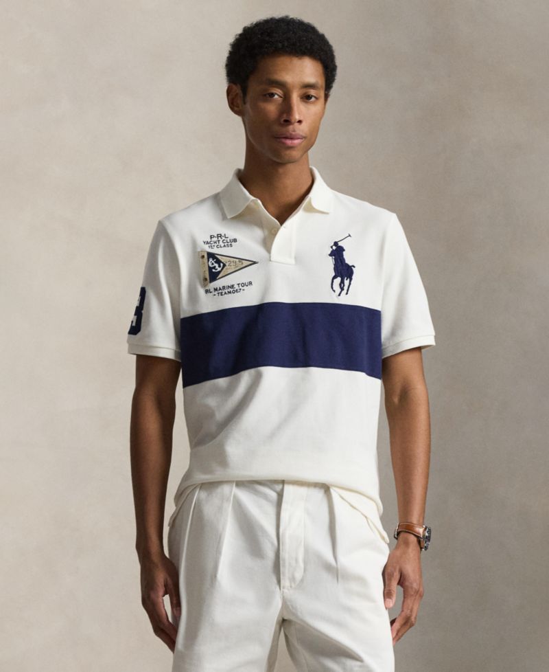 Men's Custom Slim-Fit Big Pony Mesh Polo Shirt