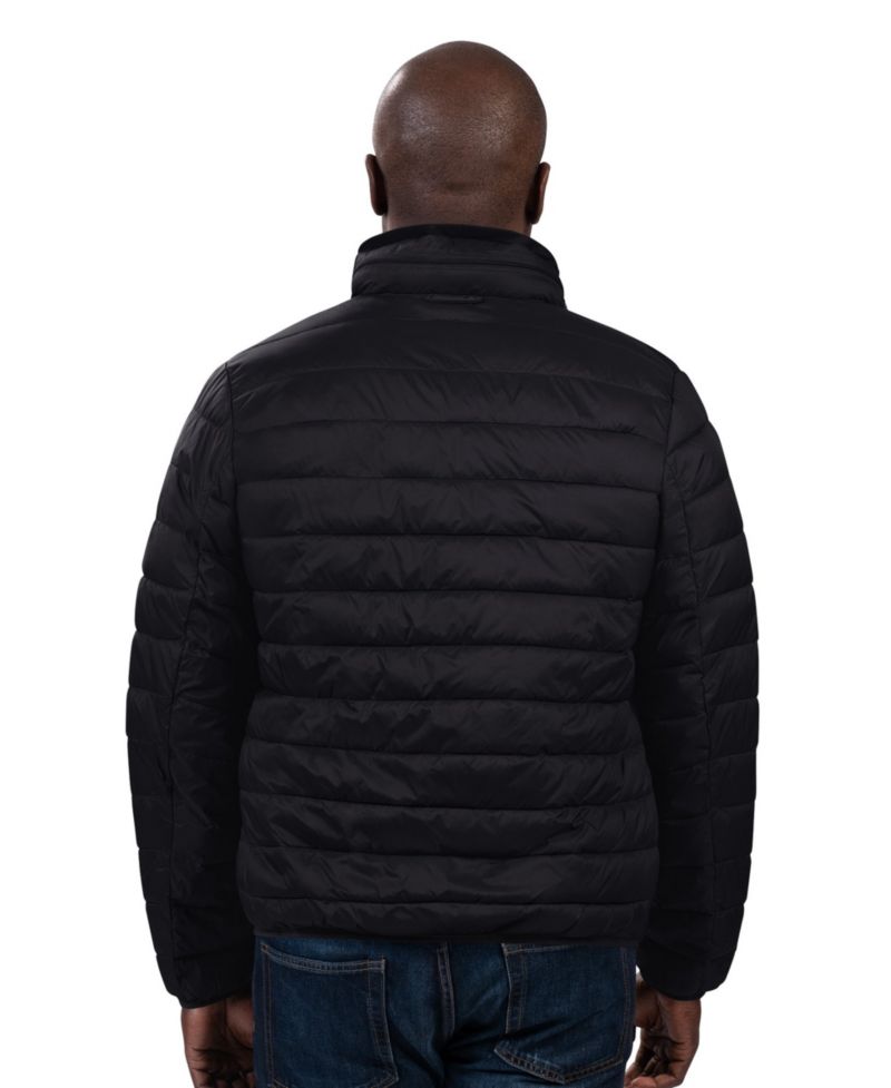 Men's Black Atlanta Braves Packable Neck Pillow Full-Zip Puffer Jacket