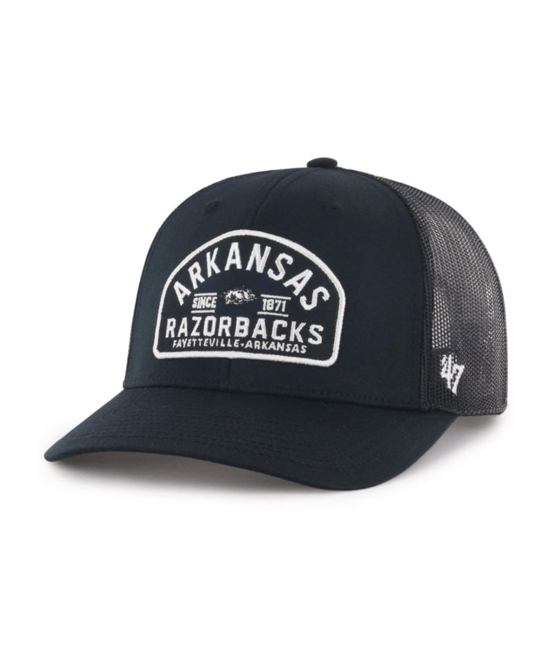 Men's '47 Black Arkansas Razorbacks Leland Trucker Adjustable Hat