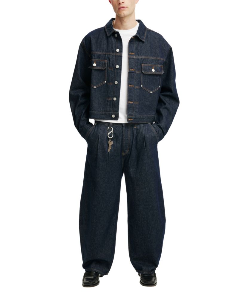 Men's Type 2 Modern-Fit Cropped Denim Jacket