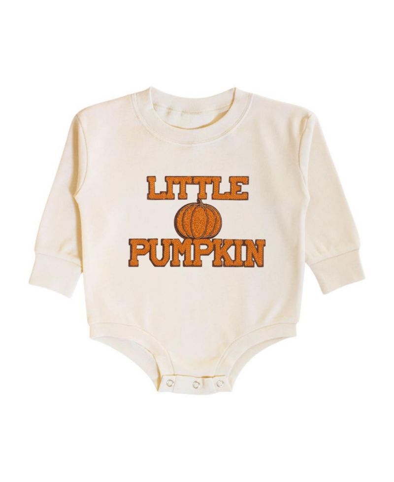Baby Girl and Boy Little Pumpkin Patch Long Sleeve Romper
