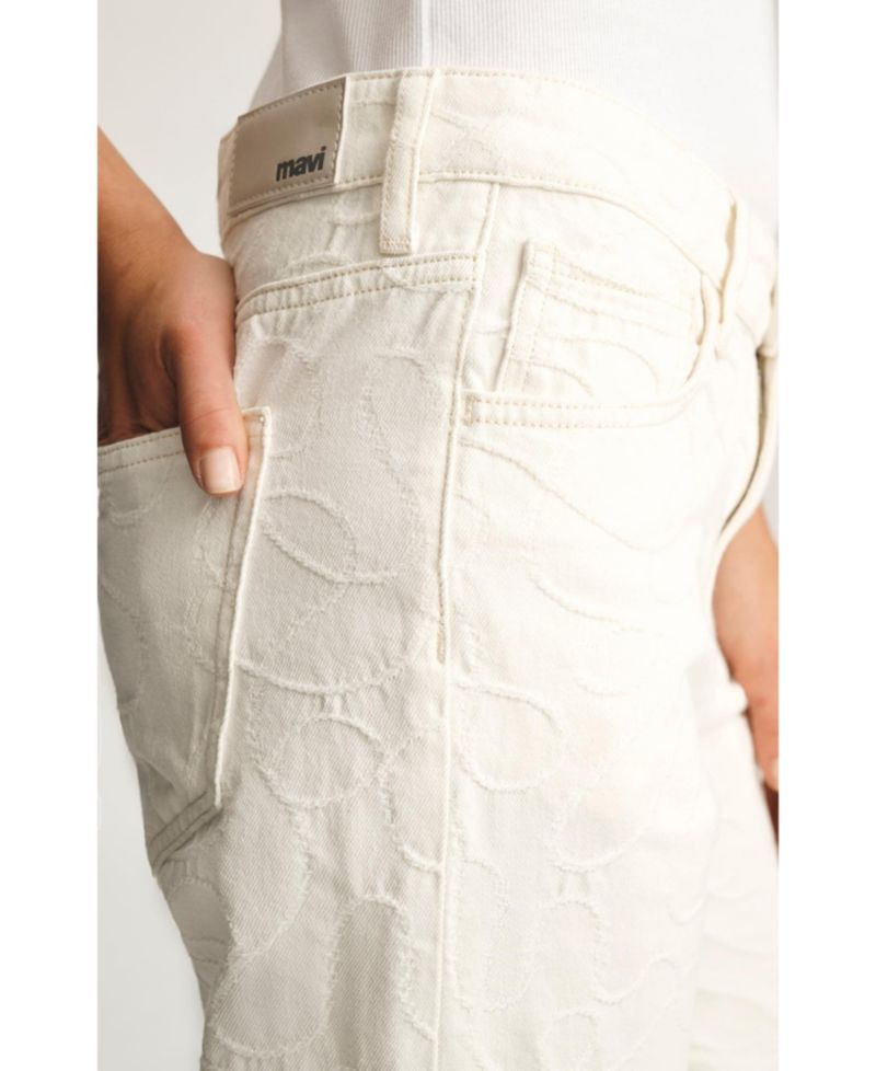 Women's Taylor High Rise Straight Leg In Beige Denim