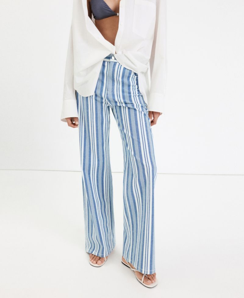 Women's Straight Striped Jeans