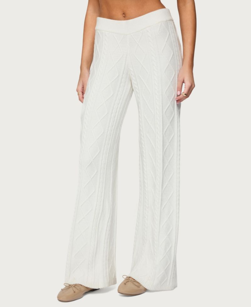 Women's Louise Straight Leg Cable Knit Pants
