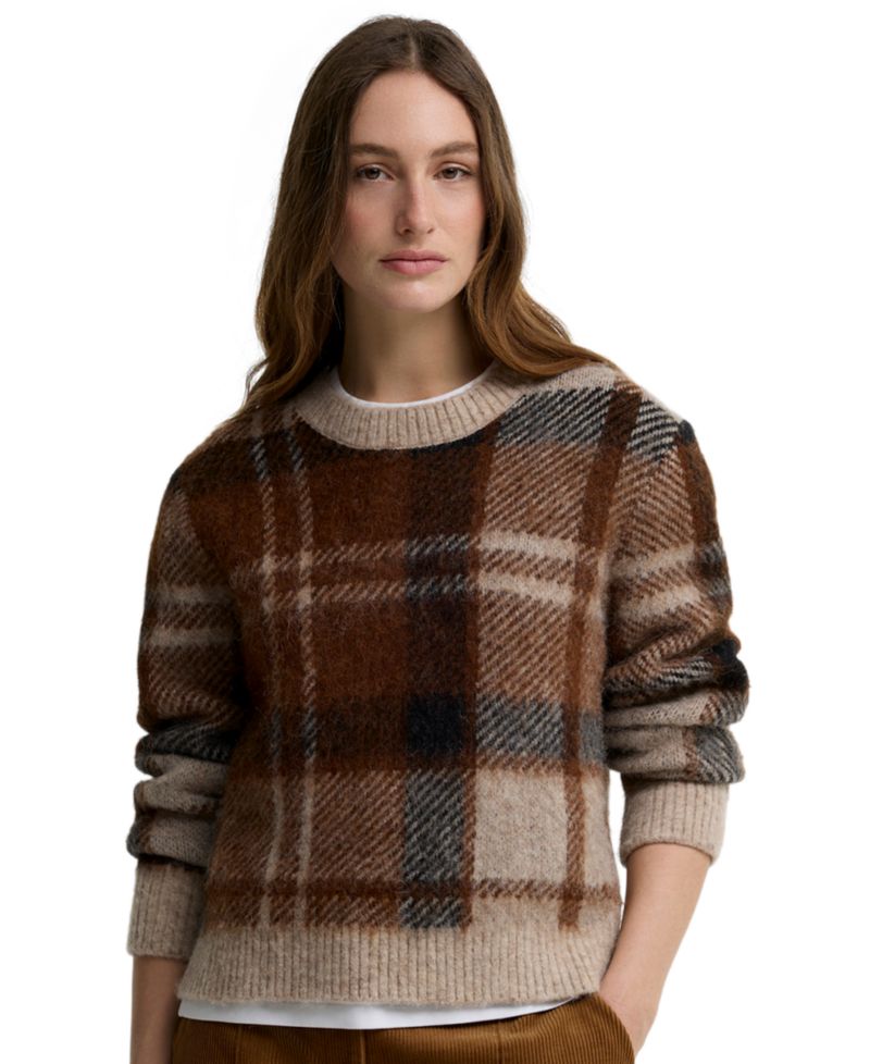Women's Glendyn Tartan Alpaca-Blend Crewneck Sweater