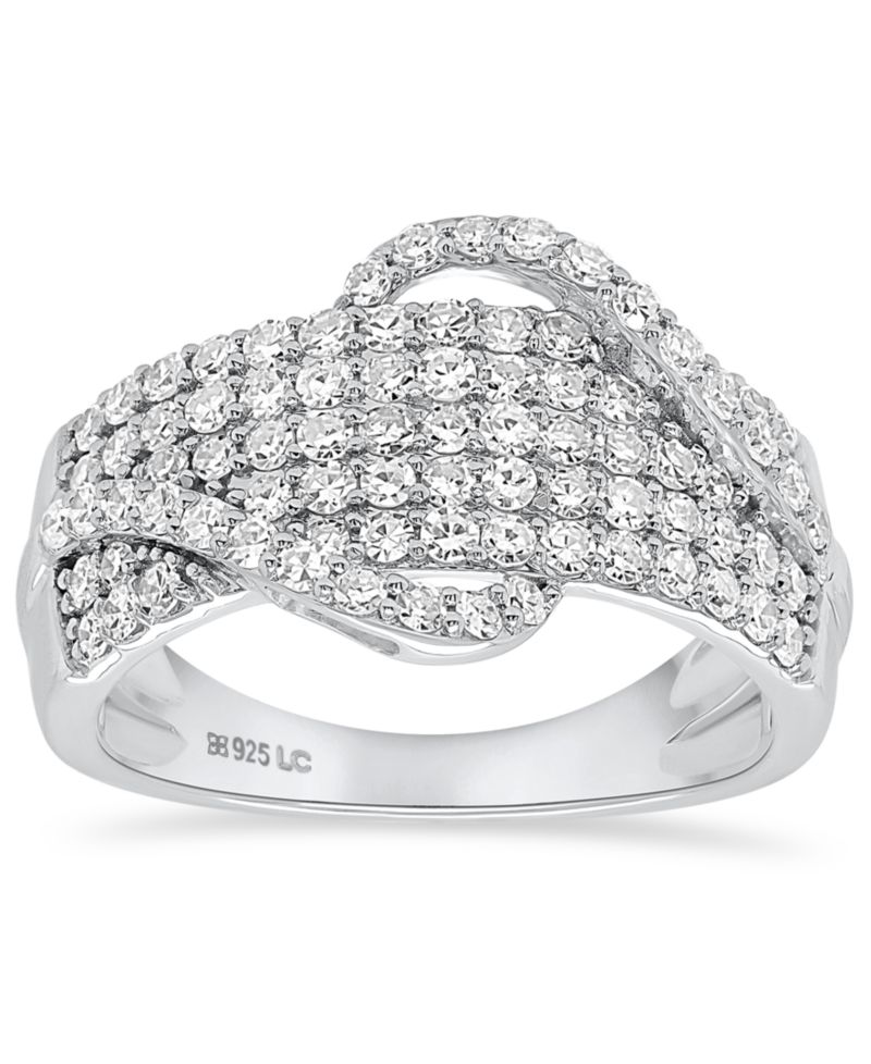 Lab-Grown Diamond Crossover Statement Ring (1 ct. t.w.) in Sterling Silver (Also in 14k Gold-Plated Sterling Silver)