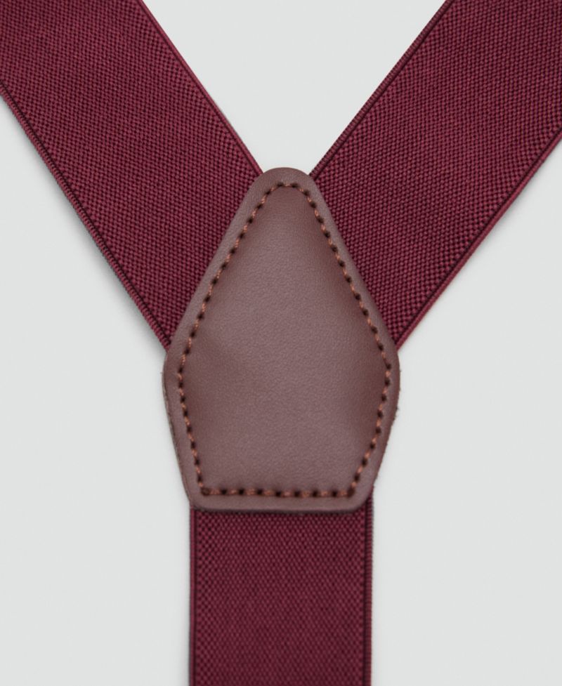 Men's Leather Details Adjustable Elastic Suspenders