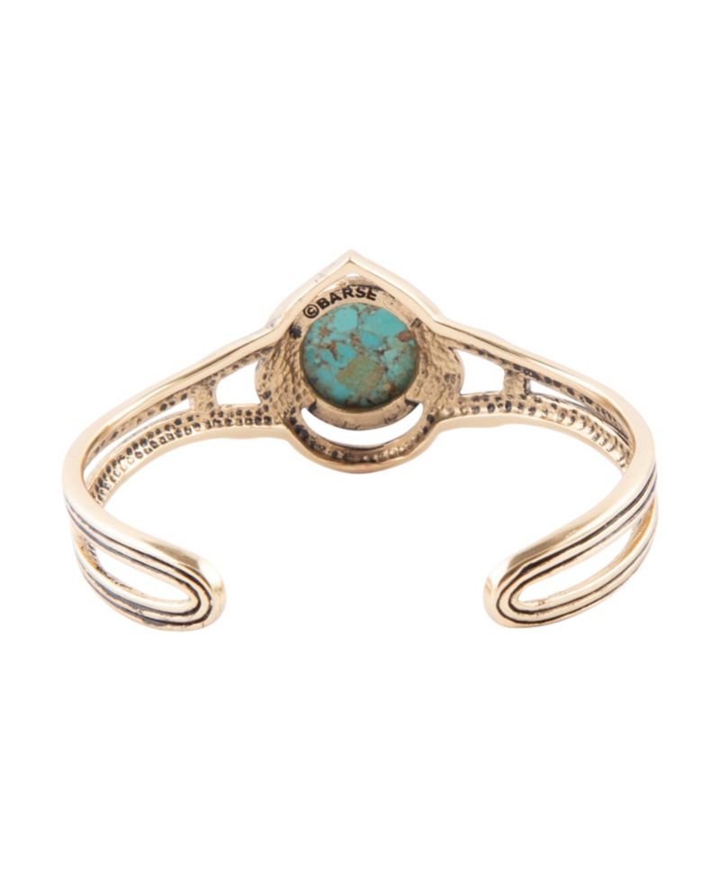 Phoenix Genuine Blue Turquoise Oval Cuff Bracelet