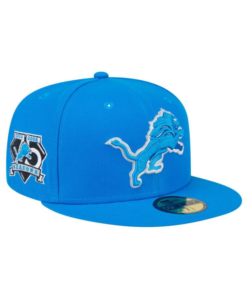 Men's Blue Detroit Lions Main Side Patch 59FIFTY Fitted Hat