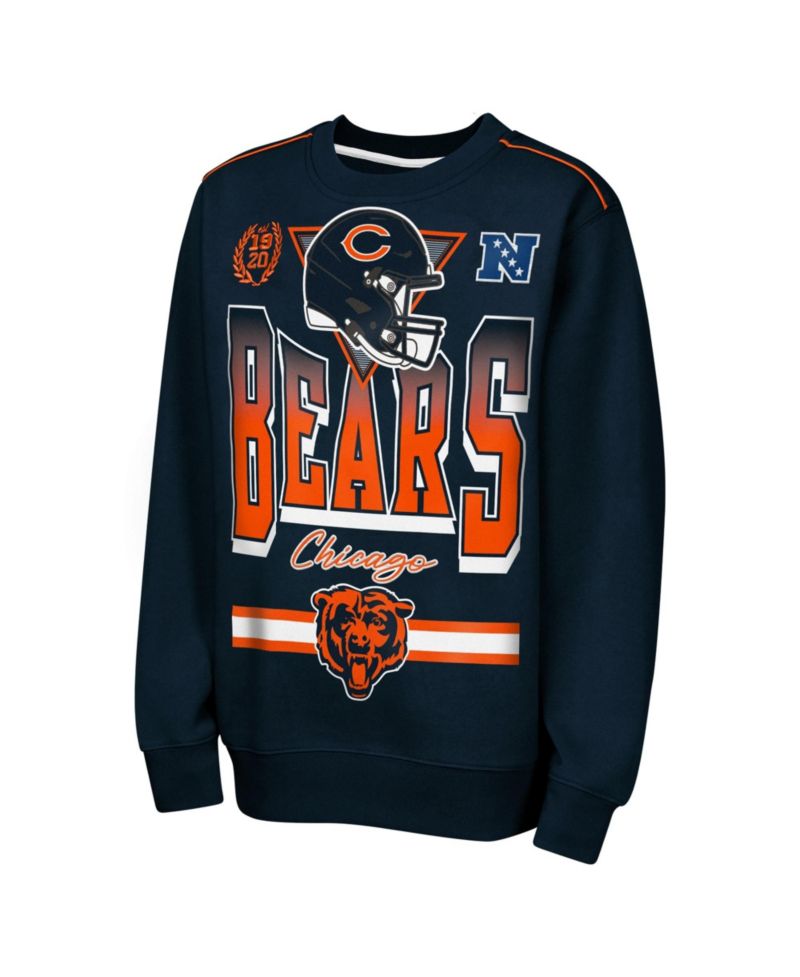 Big Boys and Girls Navy Chicago Bears Run Gun Fleece Sweatshirt