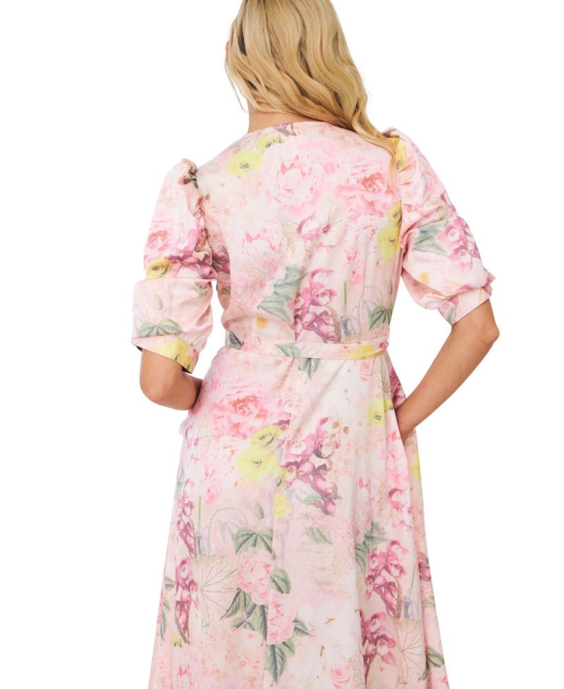 Women's Kayla Floral-Print Short-Sleeve Wedding Guest Maxi Dress